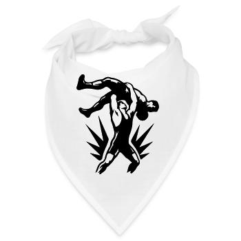 Wrestling Ringer Wurf Symbol Schwarz - Bandana - Weiß - Vorne