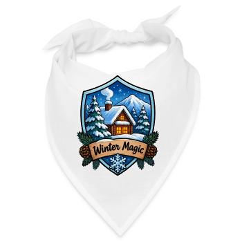 Winterhütte Schild - Bandana - Weiß - Vorne