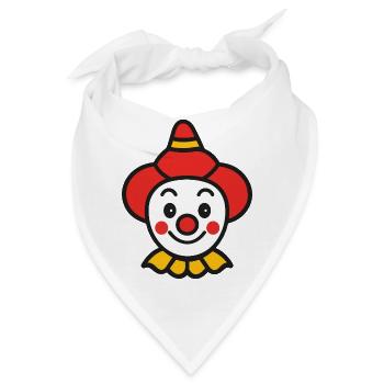 Halloween Clown Gesicht Bunt - Bandana - Weiß - Vorne