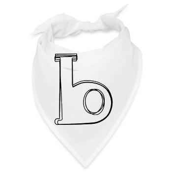 Kleinbuchstabe b handgezeichnet - Bandana - Weiß - Vorne
