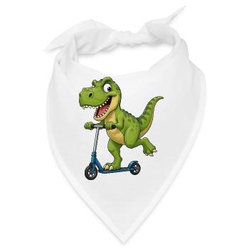 Süßer T-Rex auf Roller Cartoon Freund - Bandana - Weiß - Vorne