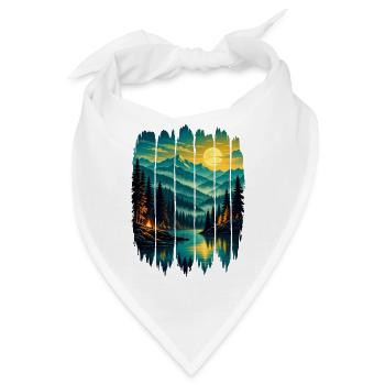 Sonnenbeschienene Kiefern am Mountain Lake - Bandana - Weiß - Vorne