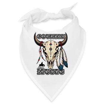 Country Music – Western Bull Skull - Bandana - Weiß - Vorne