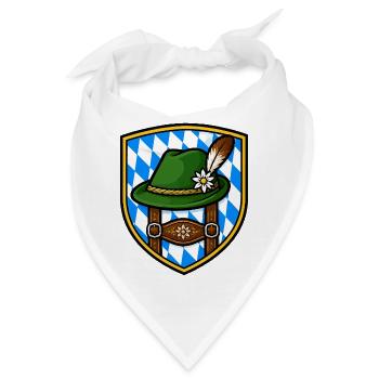Bayerisches Edelweiß Schild - Bandana - Weiß - Vorne
