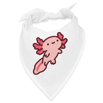 Niedlicher pinker Axolotl - Bandana - Weiß - Vorne
