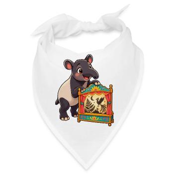 Kleiner Tapir mit buntem Schattentheater - Bandana - Weiß - Vorne
