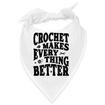 Häkeln  Häklerin Häklerr crochet everything better - Bandana - Weiß - Vorne