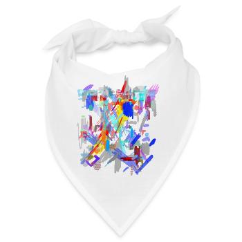 Farben Muster Abstrakt - Bandana - Weiß - Vorne