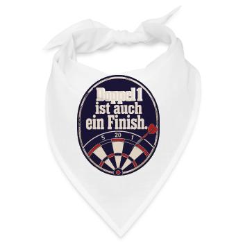 Madhouse Dartspieler Retro Emblem Double 1 Humor - Bandana - Weiß - Vorne