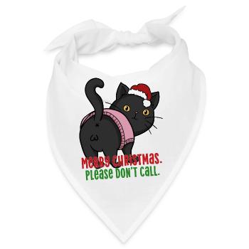 Lustige frohe Weihnachtskatze Bitte ruf nicht an - Bandana - Weiß - Vorne