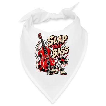 Slap That Bass – Rockabilly Kontrabass - Bandana - Weiß - Vorne