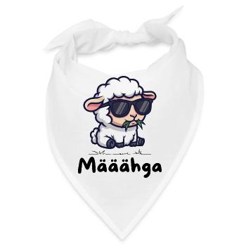 Määähga – Cooles Schaf mit Sonnenbrille - Bandana - Weiß - Vorne