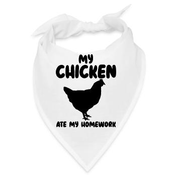 Huhn Spruch Humor - Bandana - Weiß - Vorne