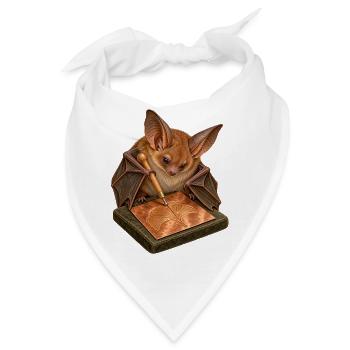 Fledermaus prägt ein Kupferblatt - Bandana - Weiß - Vorne