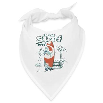 Retro Surf Welle am Strand - Bandana - Weiß - Vorne