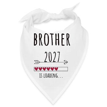 Pregnancy Announcement – Bruder 2027 Geschenk - Bandana - Weiß - Vorne