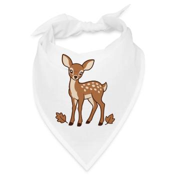 Niedliche Herbstreh-Waldhirsche - Bandana - Weiß - Vorne