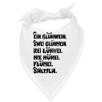 Lustiges Geschenk Glühwein Weihnachten Besoffen - Bandana - Weiß - Vorne