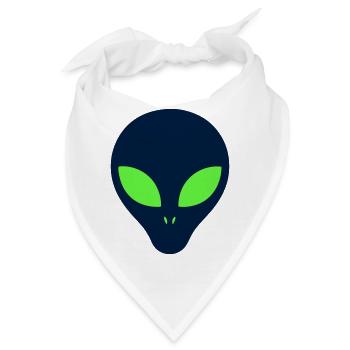 Alien Gesicht Gruen Grafik - Bandana - Weiß - Vorne
