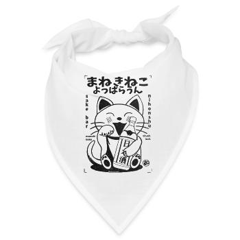 Maneki Neko Witzike Sake Katze - Bandana - Weiß - Vorne