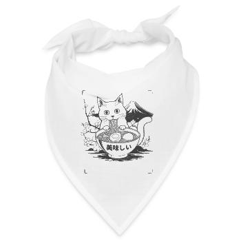 Katze Klaut Mein Ramen - Bandana - Weiß - Vorne