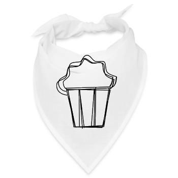 Popcorn handgezeichnet - Bandana - Weiß - Vorne