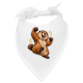 Cartoon springendes Eichhörnchen - Bandana - Weiß - Vorne