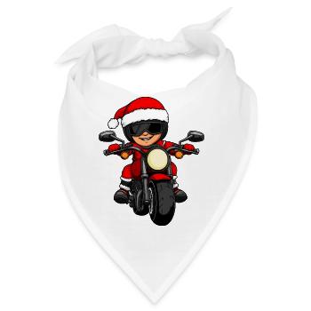 Motorradfahrer Weihnachten - Bandana - Weiß - Vorne