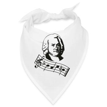 bach noten 2col - Bandana - Weiß - Vorne