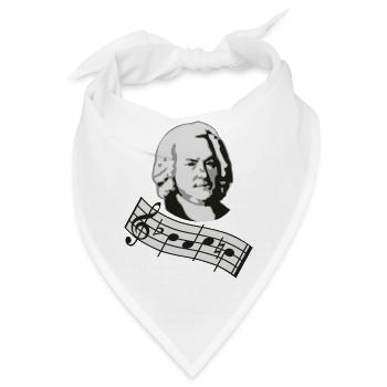 bach noten 3col vers2 - Bandana - Weiß - Vorne