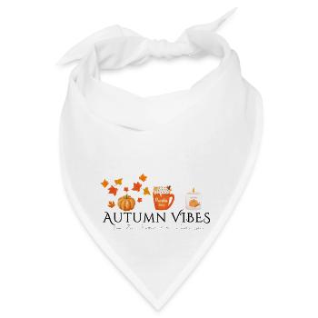 Autumn Vibes - Herbst Design - Kürbis - Blätter - Bandana - Weiß - Vorne