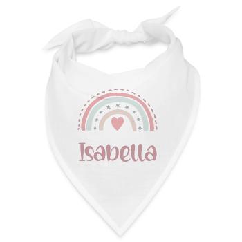 Isabella Name Regenbogen - Bandana - Weiß - Vorne