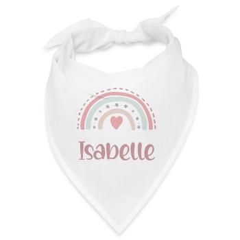 Isabelle Name Regenbogen - Bandana - Weiß - Vorne