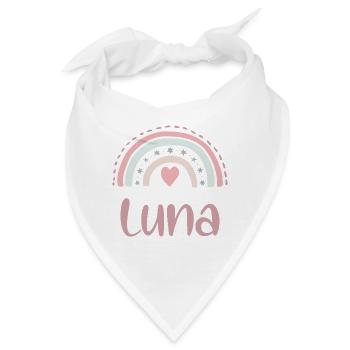 Luna Name Regenbogen - Bandana - Weiß - Vorne