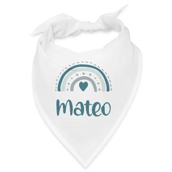 Mateo Name Regenbogen - Bandana - Weiß - Vorne