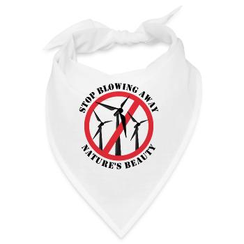 Stopp Windenergie, Anti Windkraft, Keine Windräder - Bandana - Weiß - Vorne