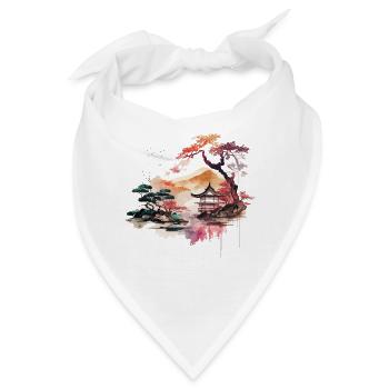 Bunte Holzschnitt-Kunstwerke - Bandana - Weiß - Vorne