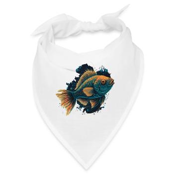 Fisch im Meer - Bandana - Weiß - Vorne