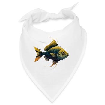 Gelbe Fische - Bandana - Weiß - Vorne