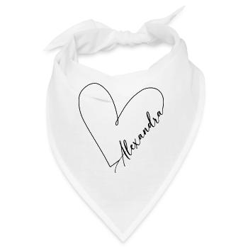 Alexandra Name Herzlinie - Bandana - Weiß - Vorne