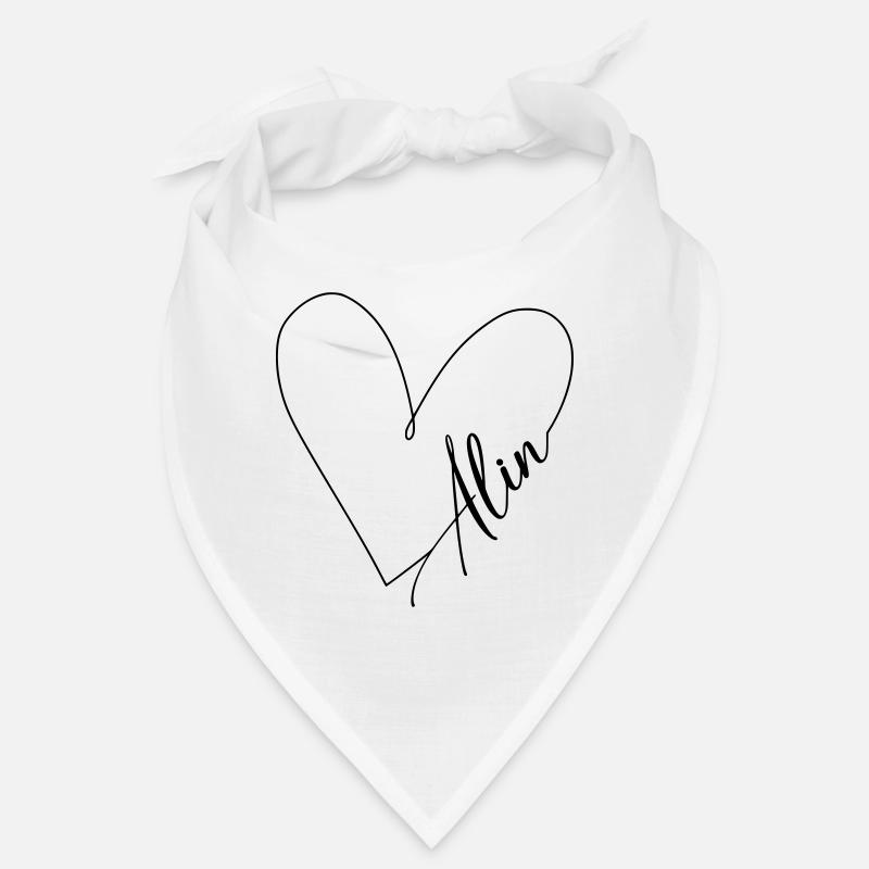 Alin Name Heart Line Bandana