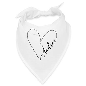 Andrea Name Herzlinie - Bandana - Weiß - Vorne