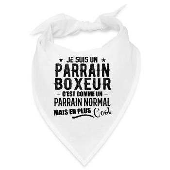 Boxer-Pate als normaler, aber coolerer Pate - Bandana - Weiß - Vorne