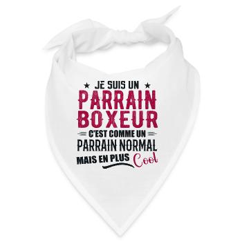 Boxer-Pate als normaler, aber coolerer Pate - Bandana - Weiß - Vorne