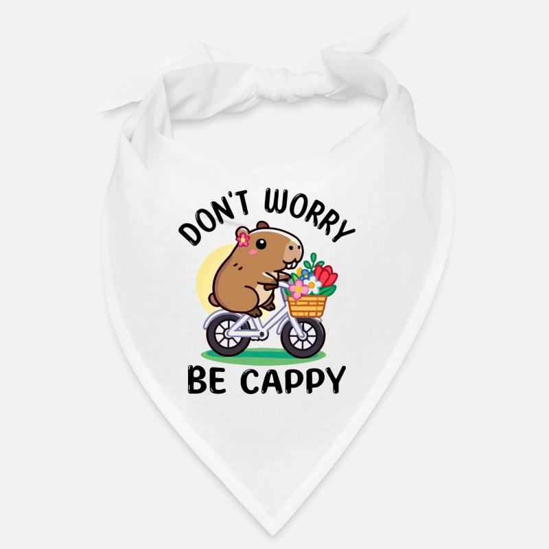 Capybara mignon à vélo avec des fleurs Bandana