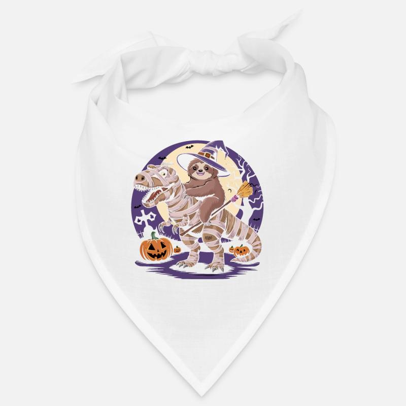 Faultier reitet einen Dinosaurier an Halloween Bandana
