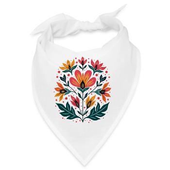Otomi Blumenmuster Kulturelle Kunst - Bandana - Weiß - Vorne