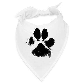 Hunde Tatze Pfotenabdruck - Bandana - Weiß - Vorne