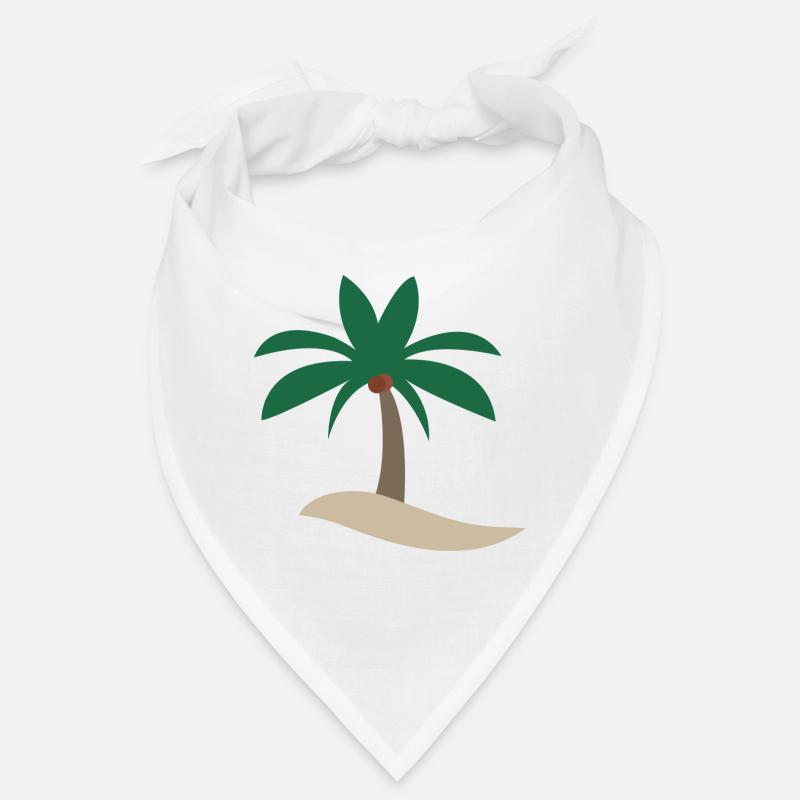 Palme - Bandana - Weiß