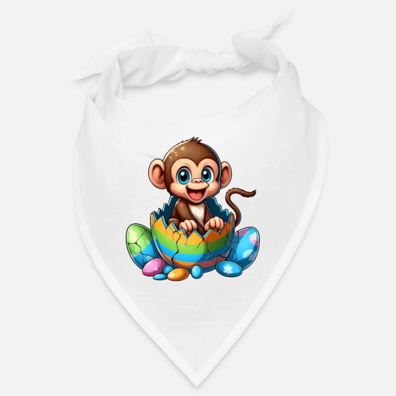 Éclosions de singe de Pâques de dessin animé d’œuf coloré Bandana
